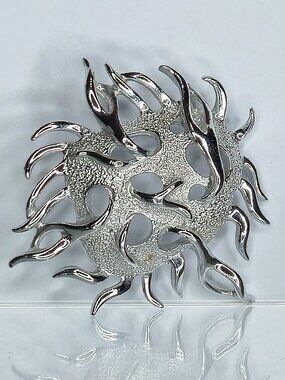 SARAH COVENTRY Brooch Silver tone Abstract Pin Brooch Modernist 2 in Vintage